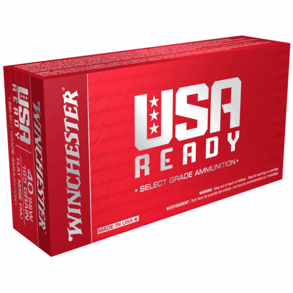Winchester USA Ready Handgun Ammunition .40 S&W 165 gr. FMJ-FN 1060 fps 50/ct - Precision Shot Firearms