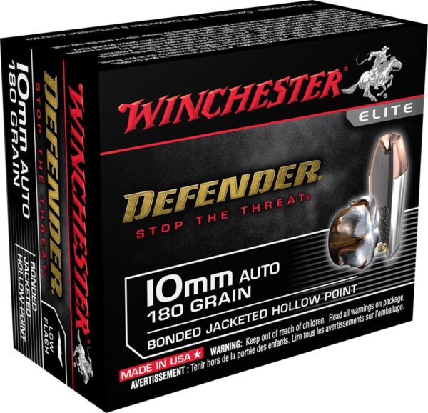 Winchester Defender Handgun Ammunition 10mm Auto 180 gr. 1240 fps 20/ct - Precision Shot Firearms