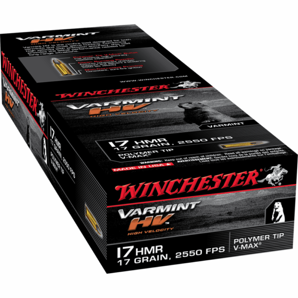 Winchester Varmint HV Rimfire Ammunition .17 HMR 17 gr. PT 2550 fps 50/ct - Precision Shot Firearms
