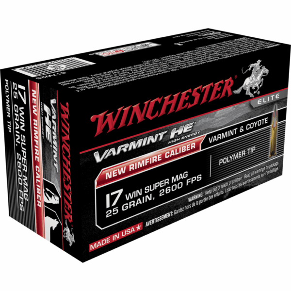 Winchester Varmint Rimfire Rifle Ammunition .17 WSM 25 gr. V-MAX 2600 fps 50/ct - Precision Shot Firearms