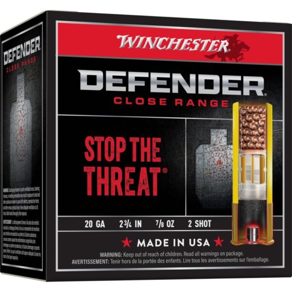 Winchester Defender Buckshot Shotshells 20 ga 2-3/4" 7/8 oz 1145 fps #2 25/ct - Precision Shot Firearms