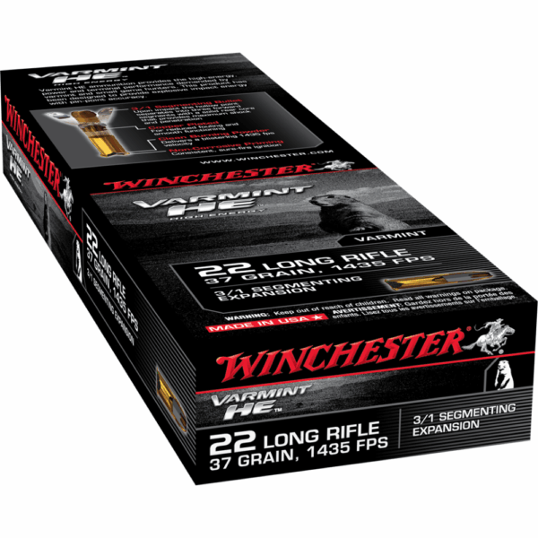 Winchester Varmint High Energy .22 LR 37 gr. SP 1400 fps 50/ct - Precision Shot Firearms