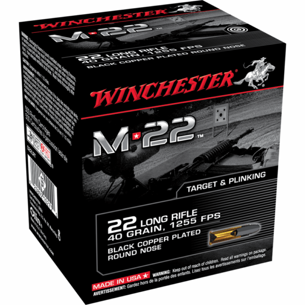 Winchester M-22 Rimfire Rifle Ammunition .22 LR 40 gr. RN 1000/ct - Precision Shot Firearms