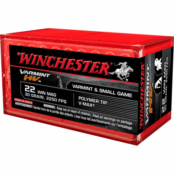 Winchester Varmint High Velocity Rimfire Ammunition .22 WMR 30 gr. V-Max 2250 fps 50/ct - Precision Shot Firearms