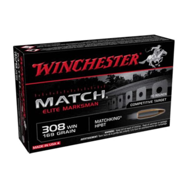 Winchester Match Elite Marksman Rifle Ammunition .308 Win 169 gr. OTM 2755 fps 20/ct - Precision Shot Firearms