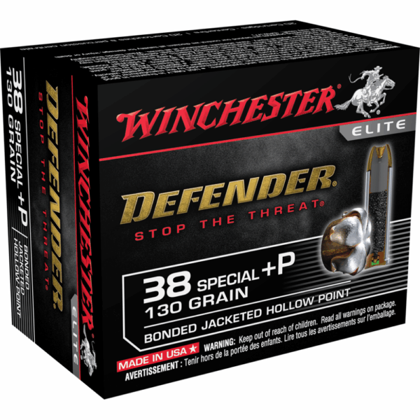 Winchester Defender Handgun Ammo .38 Special +P 130 gr JHP 950 fps 20/ct - Precision Shot Firearms