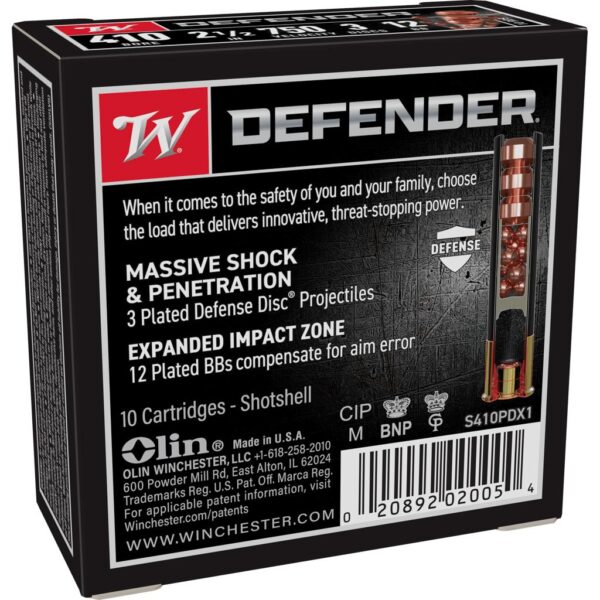 Winchester Supreme Elite PDX1 Personal Defense Shotgun Ammunition .410 ga 2 1/2" 3 disc 12 plts Slug 750 fps 10/ct - Precision Shot Firearms