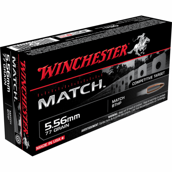 Winchester Match Rifle Ammunition 5.56mm 77 gr. BTHP 2750 fps 20/ct - Precision Shot Firearms