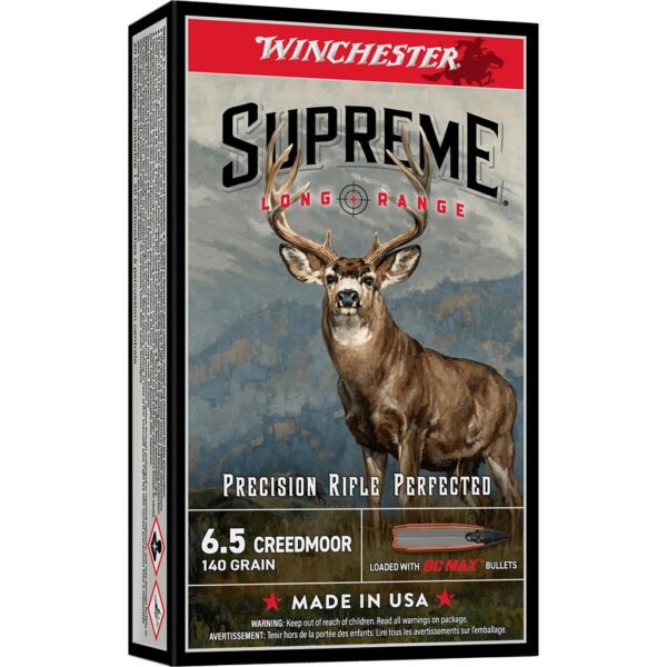 Winchester Supreme Long Range Rifle Ammunition 6.5 Creedmoor 140gr PT 2570 fps 20/ct - Precision Shot Firearms