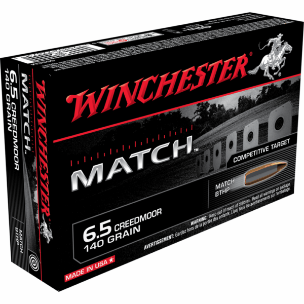 Winchester Match Rifle Ammunition 6.5 Creedmoor 140 gr BTHP 2710 fps 20/ct - Precision Shot Firearms