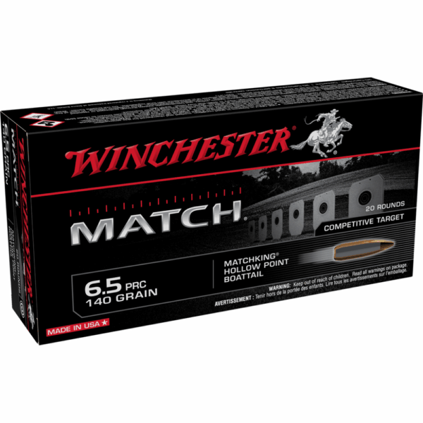 Winchester Match Rifle Ammunition 6.5 PRC 140 gr. BTHP 3030 fps 20/ct - Precision Shot Firearms