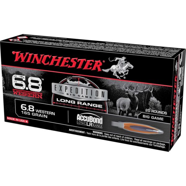 Winchester Expedition Big Game Long Range Rifle Ammunition 6.8 Western 165 gr. PT 2970 fps 20/ct - Precision Shot Firearms