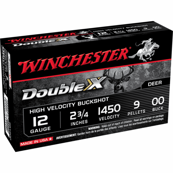 Winchester Double X High-Velocity Buckshot Shotshells 12 ga 2-3/4" 9 plts #00 1450 fps 5/ct - Precision Shot Firearms