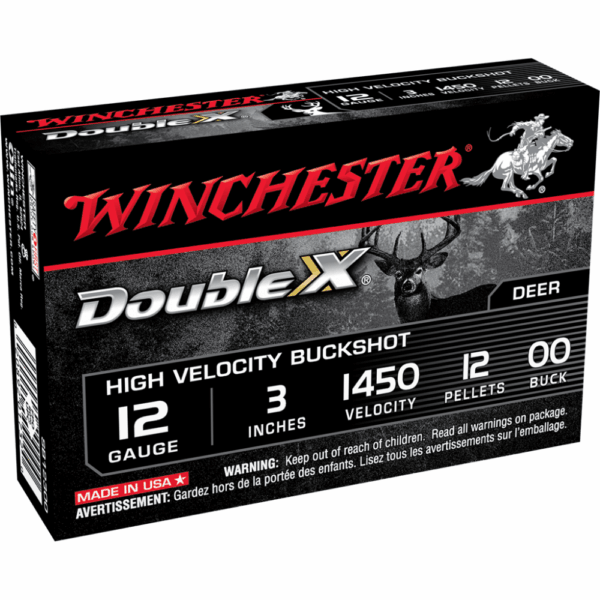 Winchester Double X High-Velocity Buckshot Shotshells 12 ga 3" 12 plts #00 1450 fps 5/ct - Precision Shot Firearms