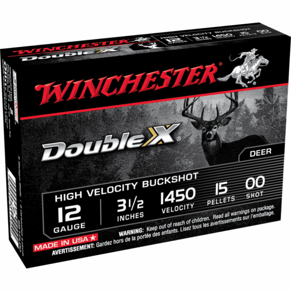 Winchester Double X High-Velocity Buckshot Shotshell 12 ga 3-1/2" 15 plts #00 1450 fps 5/ct - Precision Shot Firearms
