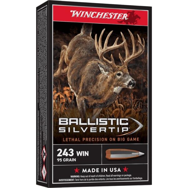 Winchester Ballistic Silvertip Rifle Ammunition .243 Win 95 gr. PT 3100 fps 20/ct - Precision Shot Firearms