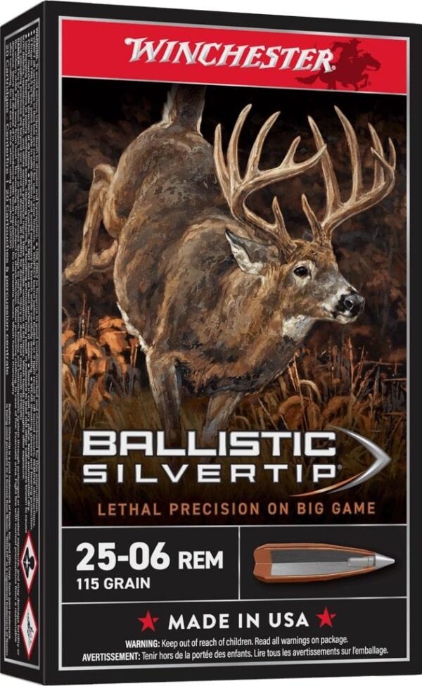 Winchester Ballistic Silvertip Rifle Ammunition .25-06 Rem 115 gr. PT 3060 fps 20/ct - Precision Shot Firearms