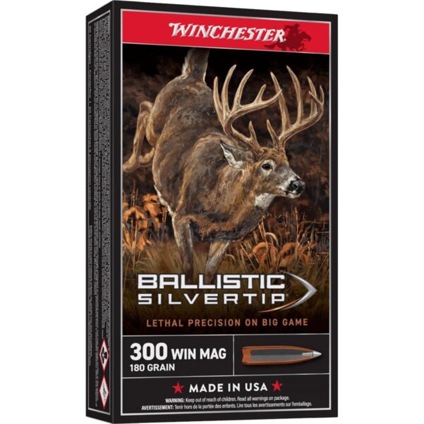 Winchester Ballistic Silvertip Rifle Ammunition .300 Win Mag 180 gr. PT 2950 fps 20/ct - Precision Shot Firearms