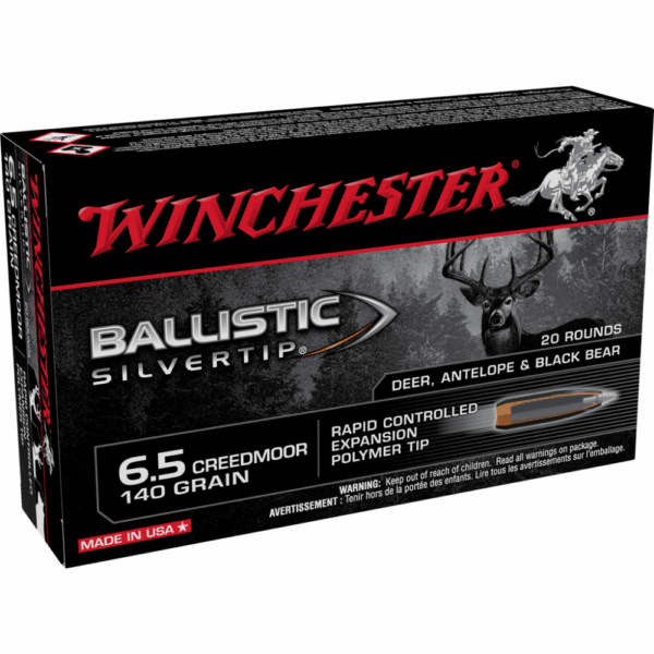 Winchester Ballistic Silvertip Rifle Ammunition 6.5 Creedmoor 140 gr. PT 2700 fps 20/ct - Precision Shot Firearms