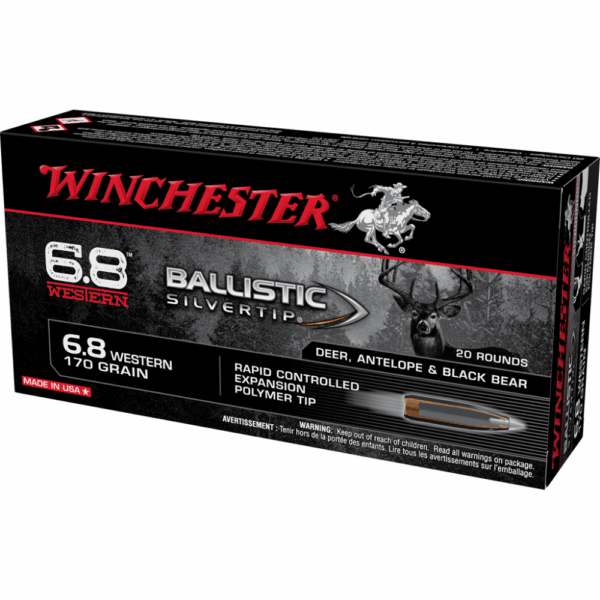 Winchester Ballistic Silvertip Rifle Ammunition 6.8 Western 170 gr. PT 2920 fps 20/ct - Precision Shot Firearms