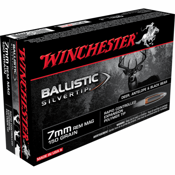 Winchester Ballistic Silvertip Rifle Ammunition 7mm Rem Mag 150 gr. PT 3100 fps 20/ct - Precision Shot Firearms