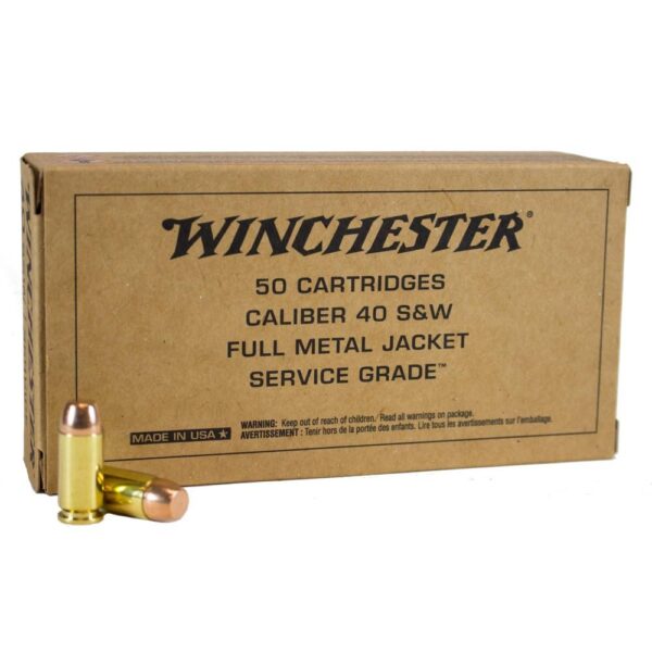 Winchester Service Grade 40 S&W 165 gr. FMJ-FN 1060 fps 50/ct - Precision Shot Firearms