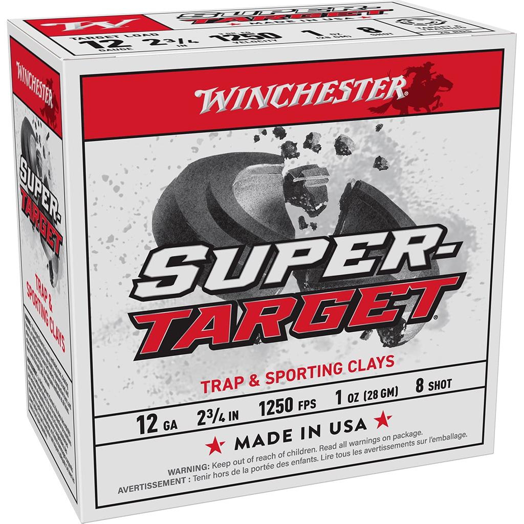 Winchester Super-Target Shotshells 12ga 2-3/4" 1oz 1250 fps #8 25/ct - Precision Shot Firearms