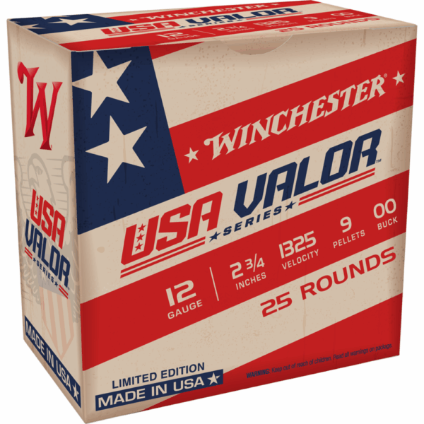 Winchester USA Valor Shotshells 12ga 2-3/4" 9 plts 1325 fps #00 25/ct - Precision Shot Firearms