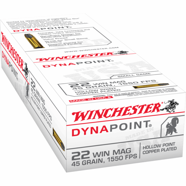 Winchester Dynapoint Rimfire Ammunition .22 WMR 45 gr. DP 1550 fps 50/ct - Precision Shot Firearms