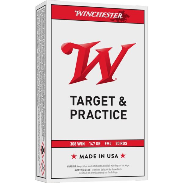 Winchester USA Rifle Ammunition .308 Win 147 gr. FMJ 2800 fps 20/ct - Precision Shot Firearms