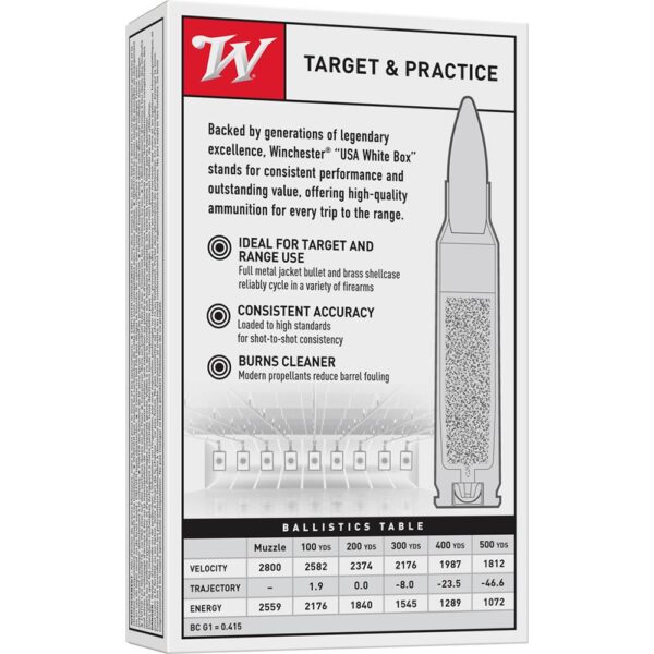 Winchester USA Rifle Ammunition .308 Win 147 gr. FMJ 2800 fps 20/ct - Precision Shot Firearms