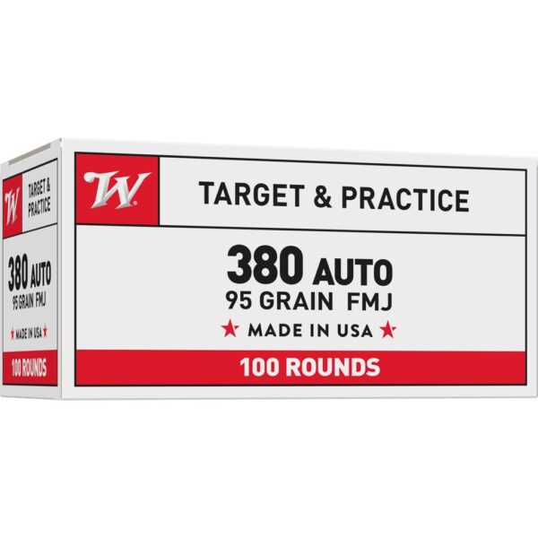 Winchester USA Handgun Ammunition .380 ACP 95 gr. FMJ 945 fps 100/ct - Precision Shot Firearms