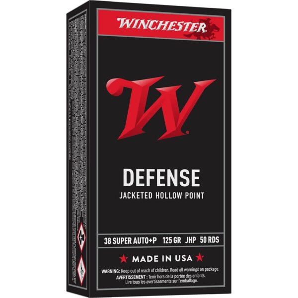 Winchester USA Handgun Ammunition .38 Super Auto 125 gr. JHP1240 fps 50/ct - Precision Shot Firearms