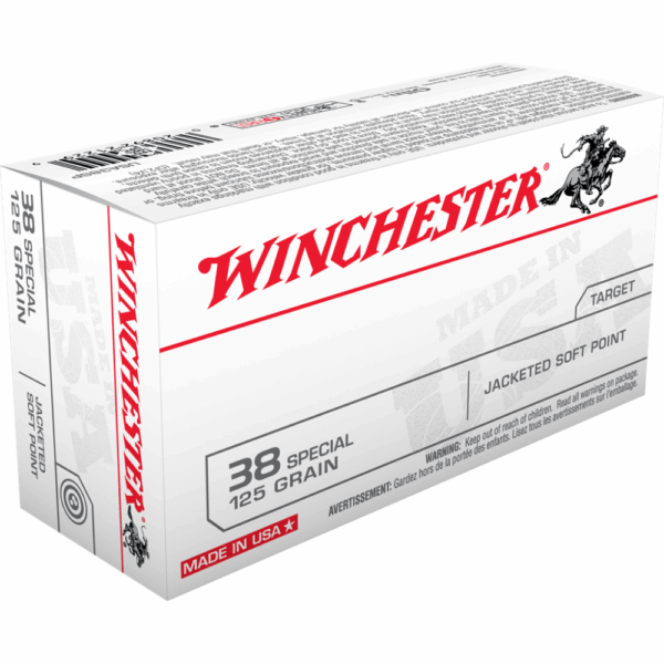 Winchester USA Handgun Ammunition .38 Spl 125 gr. JSP 850 fps 50/ct - Precision Shot Firearms