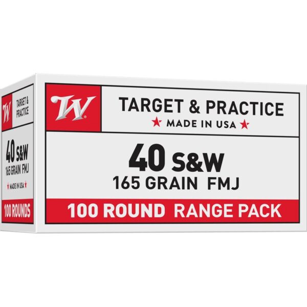 Winchester USA Handgun Ammunition .40 S&W 165 gr. FMJ 1060 fps 100/ct - Precision Shot Firearms