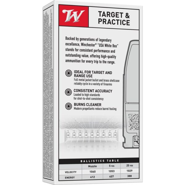 Winchester USA Handgun Ammunition .40 S&W 165 gr. FMJ 1060 fps 50/ct - Precision Shot Firearms
