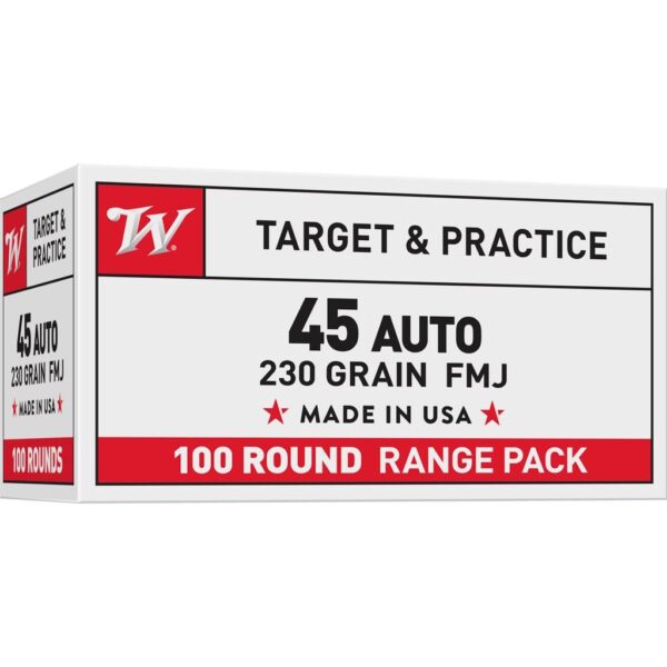 Winchester USA Handgun Ammunition .45 ACP 230 gr. FMJ 835 fps 100/ct - Precision Shot Firearms