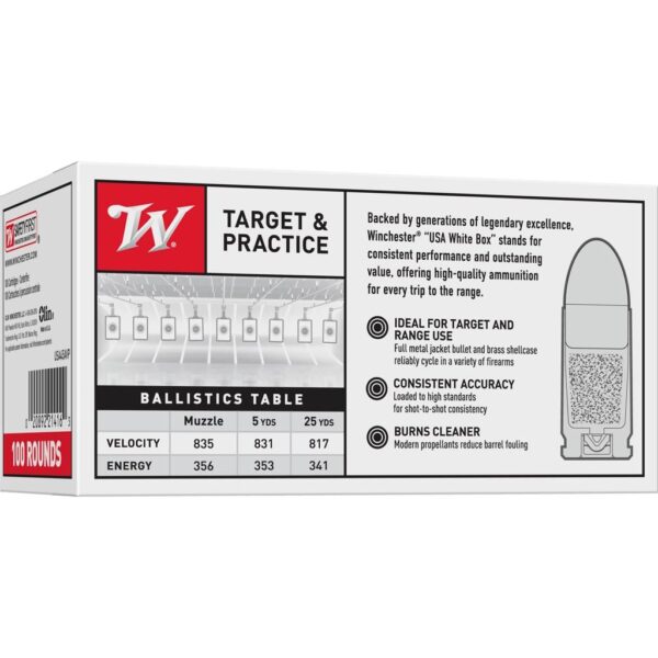 Winchester USA Handgun Ammunition .45 ACP 230 gr. FMJ 835 fps 100/ct - Precision Shot Firearms