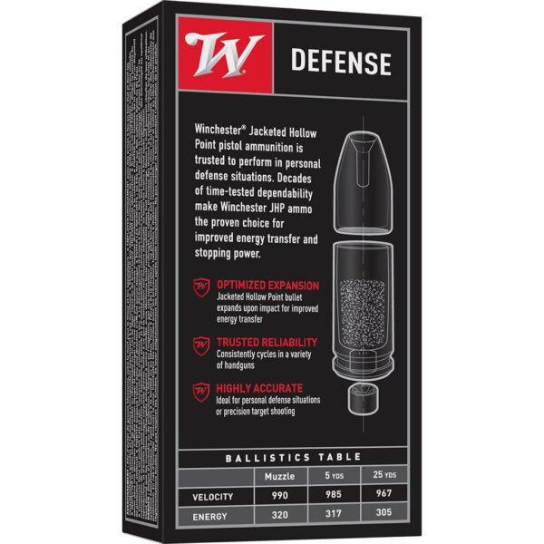 Winchester USA Handgun Ammunition 9mm Luger 147 gr. JHP 990 fps 50/ct - Precision Shot Firearms
