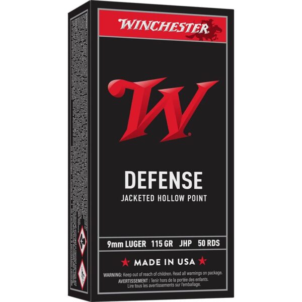 Winchester USA Handgun Ammunition 9mm Luger 115 gr. JHP 1165 fps 50/ct - Precision Shot Firearms