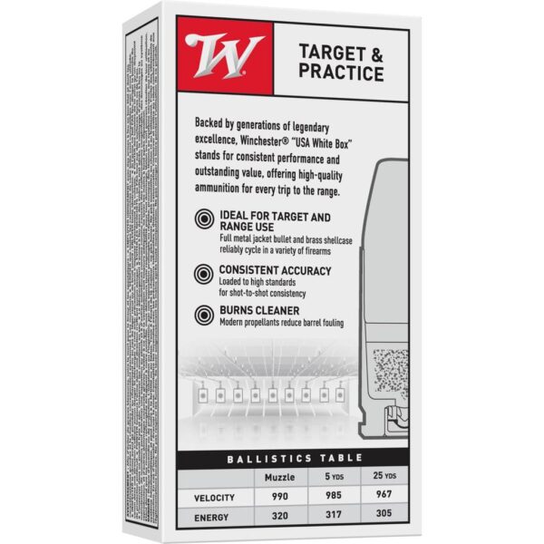 Winchester Target Handgun Ammunition 9mm Luger 147 gr. FMJ 990 fps 50/ct - Precision Shot Firearms