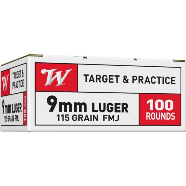 Winchester Target Handgun Ammunition 9mm Luger 115 gr. FMJ 1190 fps 100/ct - Precision Shot Firearms