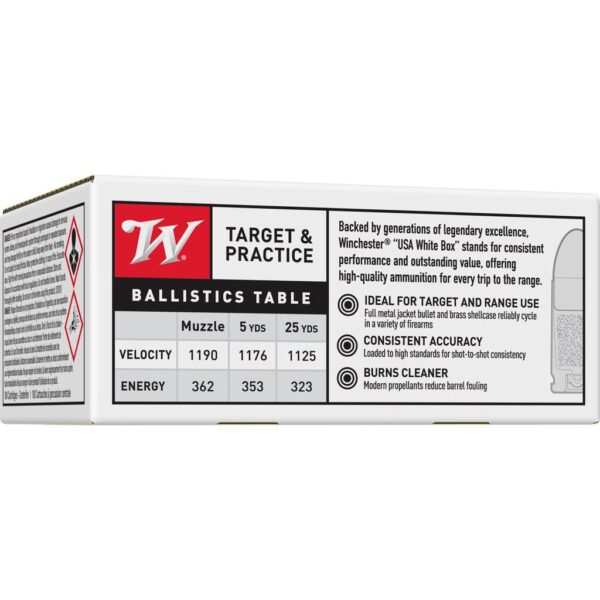 Winchester Target Handgun Ammunition 9mm Luger 115 gr. FMJ 1190 fps 100/ct - Precision Shot Firearms