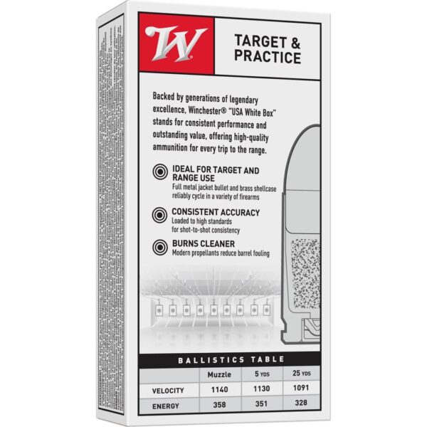 Winchester USA Handgun Ammunition 9mm Luger 124 gr. FMJ 1140 fps 50/ct - Precision Shot Firearms