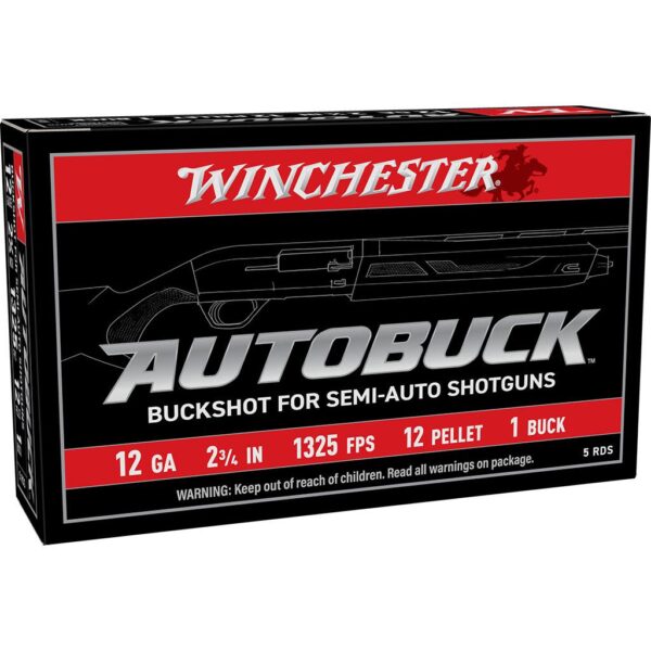 Winchester Autobuck Shotshells 12ga 2-3/4" 12plts 1325 fps #1 5/ct - Precision Shot Firearms