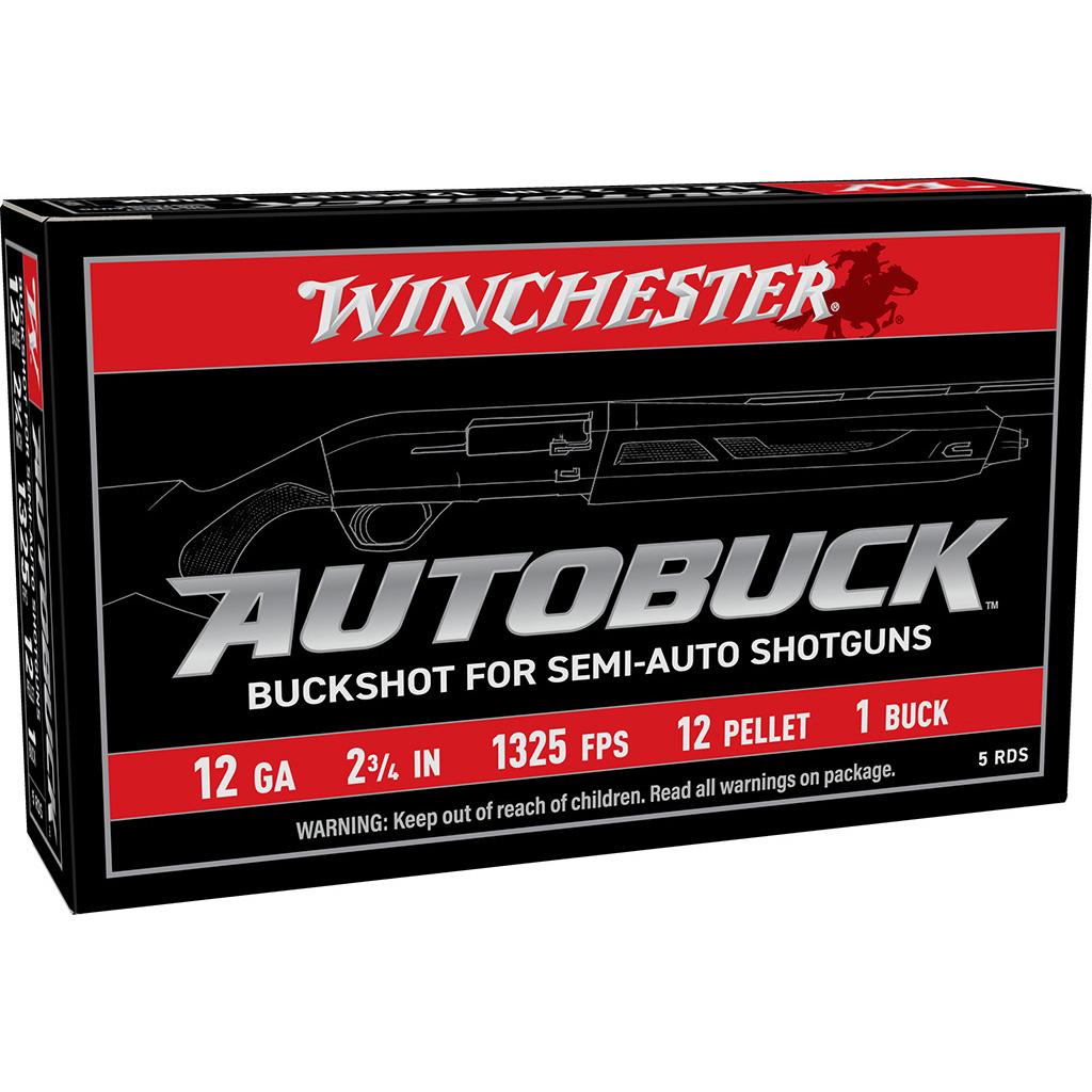 Winchester Autobuck Shotshells 12ga 2-3/4" 12plts 1325 fps #1 5/ct - Precision Shot Firearms