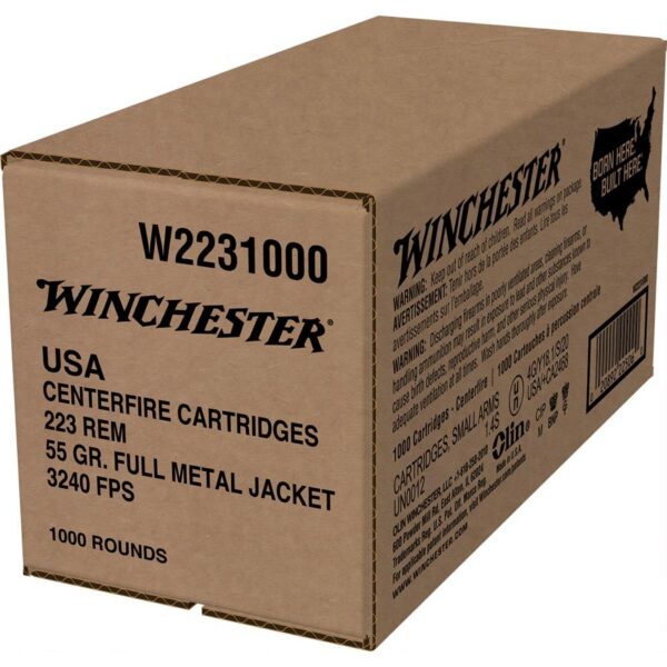 Winchester USA Lake City Rifle Ammunition .223 Rem 55 gr. FMJ 3240 fps 1000/ct (Bulk) - Precision Shot Firearms
