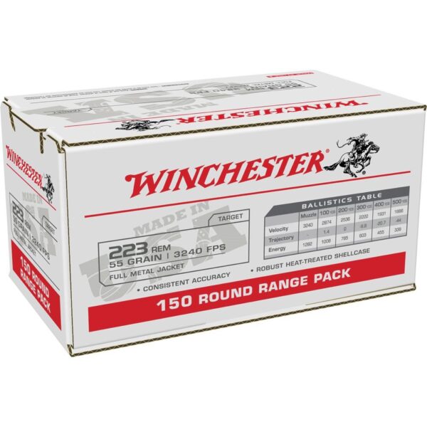Winchester USA Lake City Rifle Ammunition .223 Rem 55 gr. FMJ 3240 fps 150/ct - Precision Shot Firearms