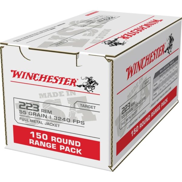 Winchester USA Lake City Rifle Ammunition .223 Rem 55 gr. FMJ 3240 fps 150/ct - Precision Shot Firearms