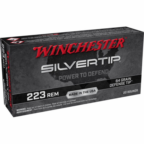 Winchester Silvertip Defender Rifle Ammuniton .223 Rem 64 gr. Defense Tip 2700 fps 20/ct - Precision Shot Firearms